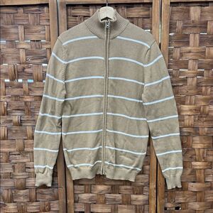 Vintage Le 31 Simmons Men's Tan Striped Sweater